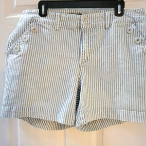 Striped Blue and White Women Shorts 16W